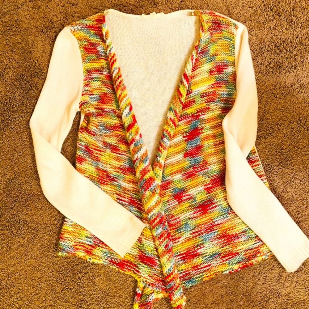 Colorful No Button Sweater